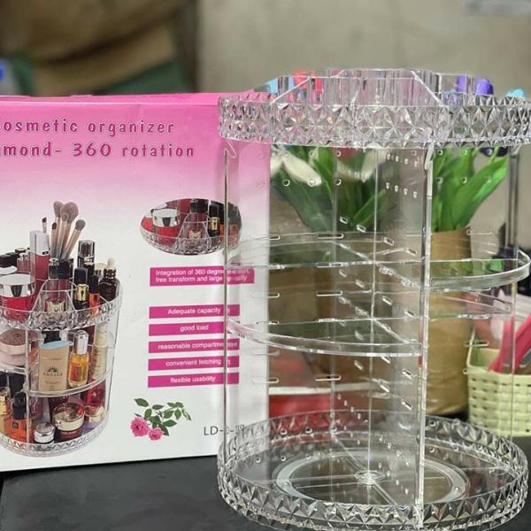 360 Degree Rotating Cosmetic Organizer – Acrylic Makeup Organizer for Effortless Access