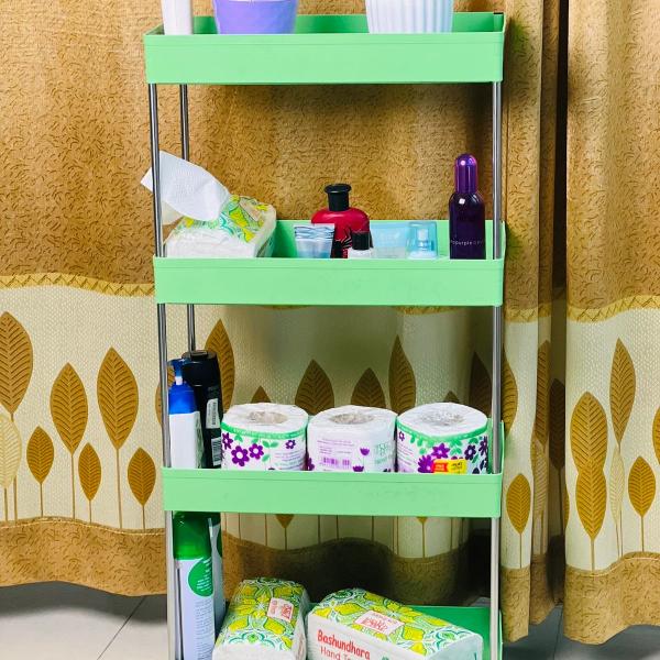 4 Layer Gap Storage Rack with Wheels – Multi-Purpose Durable Trolley for Kitchen, Bathroom, and Bedroom