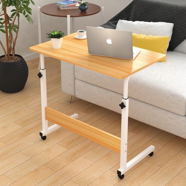 Single Layer Adjustable Bedside Table, Laptop Table, Study Table, Computer Table with wheel