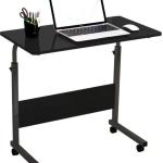 Single Layer Adjustable Bedside Table, Laptop Table, Study Table, Computer Table with wheel