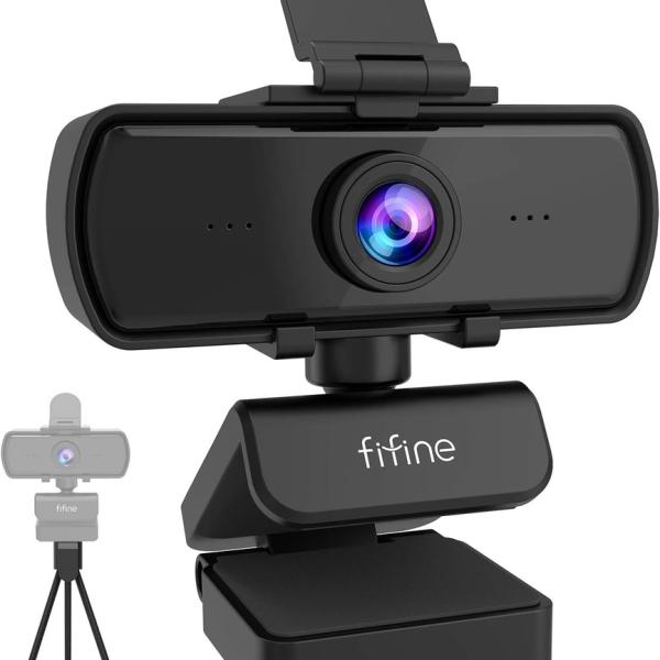 Fifine K420 Webcam 1440P, 2K Web Camera With Privacy Cover & Tripod