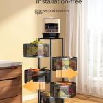 Round Kitchen Rotating Shelf 360 Degree Baskets – Multi-function Vegetable and Fruit Storage Rack with Wheels