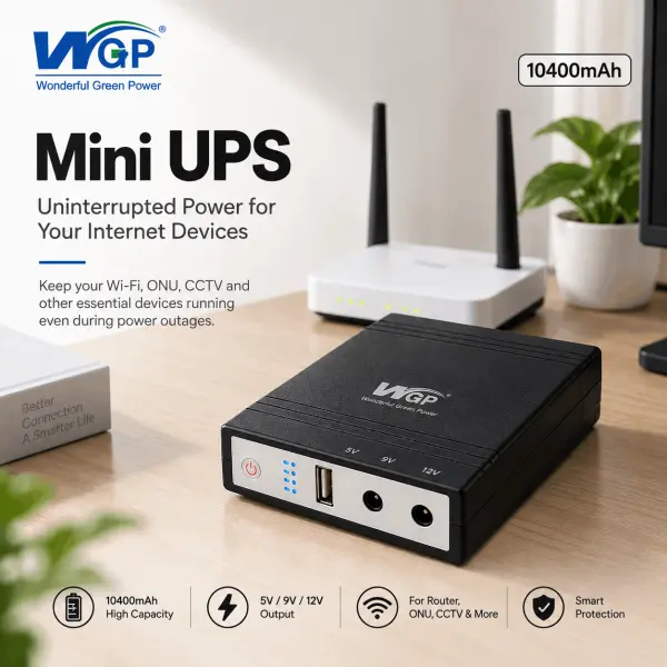 WGP mini UPS input 12v output 5/9/12V (10400mAh)