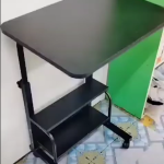 Double Layer Adjustable Bedside Table, Laptop Table, Study Table, Computer Table with wheel